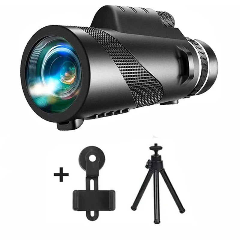 80X100 HD ZOOM Powerful Monocular Telescope Portable Binoculars Long Range Telescope Hunting Camping with Tripod Phone Clip